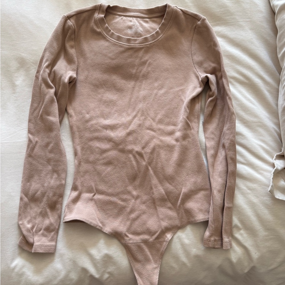 Women's Long Sleeve Bodysuit - Sand
